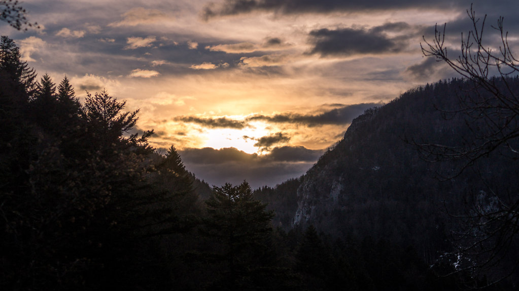 Coucher de soleil sur le Massif des Bauges